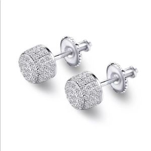 14k White Gold Plated Lab 💎 Earrings